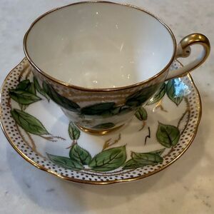 Vintage royal standard green Leaf Pattern Teacup and Saucer
